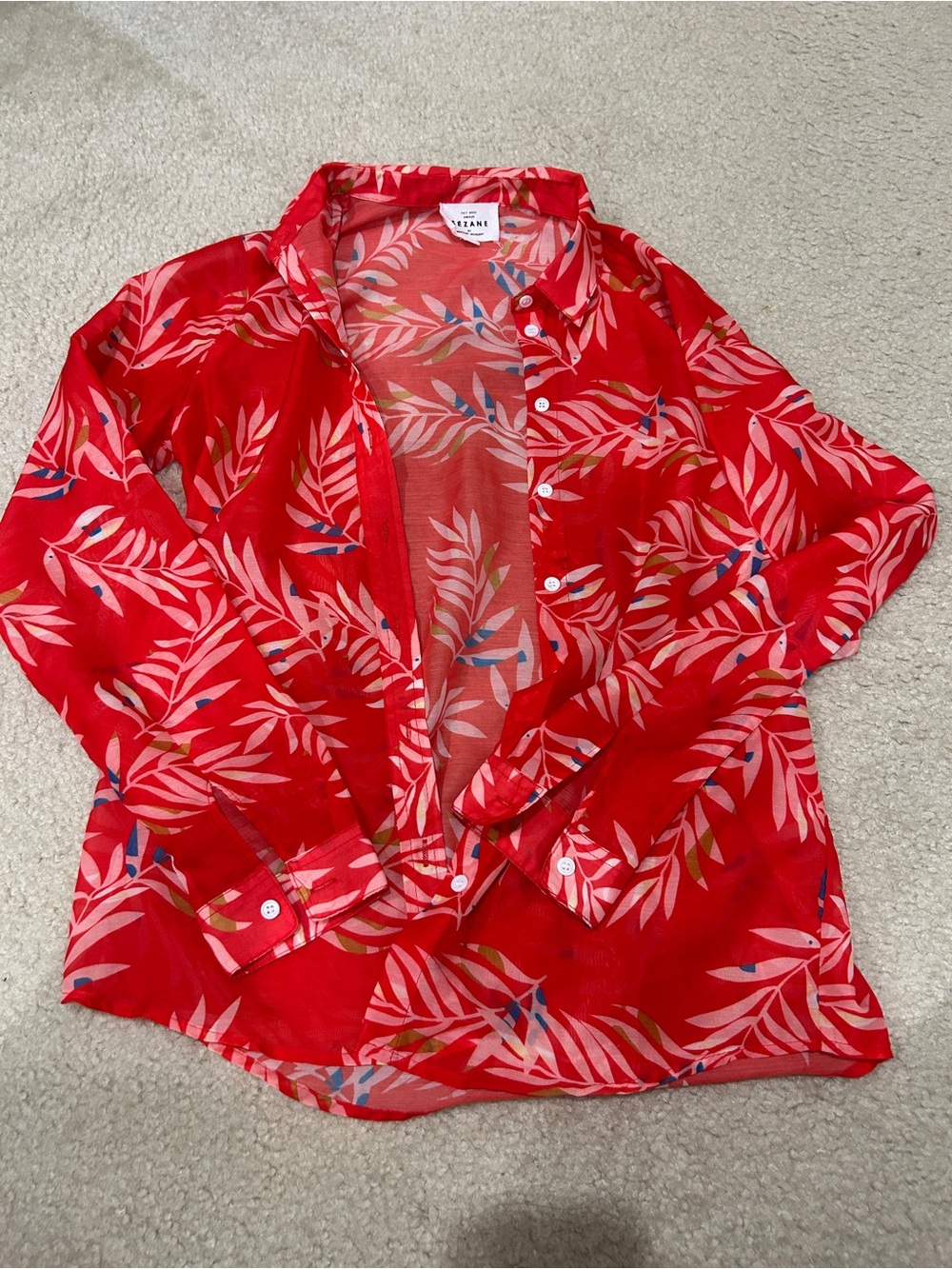 Sezane floral button up top